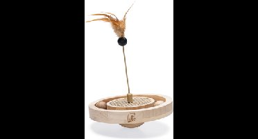 Designed by Lotte Winni kattenspeelgoed - hout, bruin, 22 × 22 × 30 cm