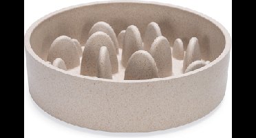 Designed by Lotte Anti Schrokbak Pom hondenvoerbak - bamboo, beige, 17 cm, 800 ml
