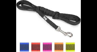 Lange lijn hond - antislip, 14 mm × 3 m, met handvat, zwart