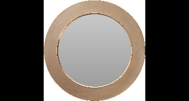 H&S Collection Spiegel Algarve?- beige - rond - vilt/staal - D60 cm - wandspiegel