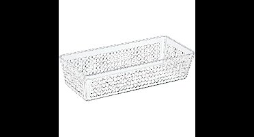 Organizer/opbergmandje - kunststof - transparant - 1.9L - 26 x 11 x 6 cm