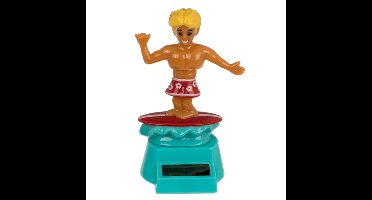 Solar bewegend figuur - surfer - rood - kunststof - 10 cm