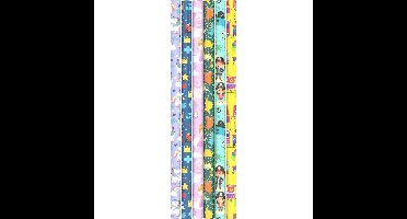 Bellatio Decorations cadeaupapier - 6x - kinder verjaardag - 200 cm