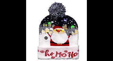 Feeric lights & Christmas kerstmutsen - blauw - LED - kerstman - ho-ho-ho