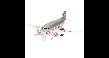 Goki Speelgoed Vliegtuig - 12 cm - grijs - dubbele propeller