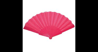 Handwaaier/Spaanse waaier - roze - polyester - Verkoeling