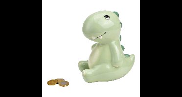 Ruhhy Dino spaarpot - groen - 16 x 10 cm - keramiek - sparen