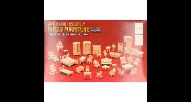 T & F Creations poppenhuis meubels - bouwpakket - hout - 3D speelgoed