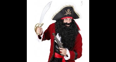 Widmann Piraten baard - lang - zwart - krullend haar - herenpruik