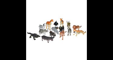 Wild Republic Safari Dieren Speelset 15-delig kunststof speelgoed