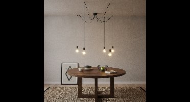 Artdelight 5-lichts hanglampSpin zwart - HL SPIN-5L-225 ZW