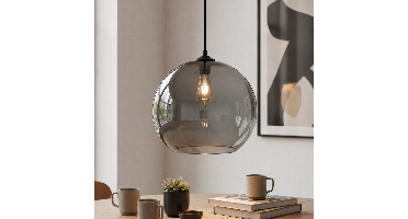 Artdelight PlafondlampMarino grijs glas Ø 40cm - PL MARINO-40 GR