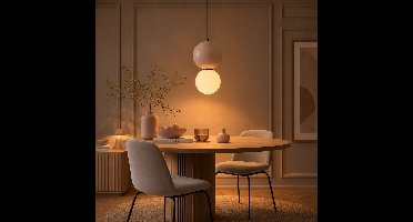 Lyora HanglampNoesis Ø 25cm licht grijs met wit - 109233