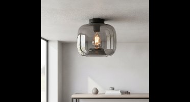 Artdelight PlafondlampPreston grijs glas Ø 28cm - PL PRESTON-28 GR