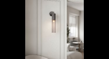 Lyora Design wandlampBrielle antraciet met mokka glas - 120903