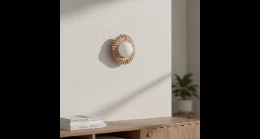 Lyora WandlampPetel karamel bruin met wit glas - 109259
