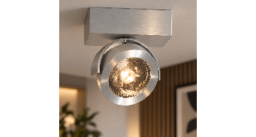 Artdelight OpbouwspotDutchess geborsteld metaal - QR 0001 SQ ALU-LED