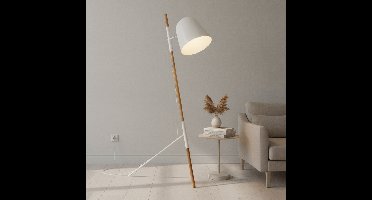 Artdelight Strakke vloerlampSensa Tripod wit met hout - VL 1945 WI