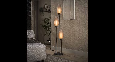 Lyora Glazen vloerlampCocoon 3x E27 - 168cm - frosted glas - 7690/90F