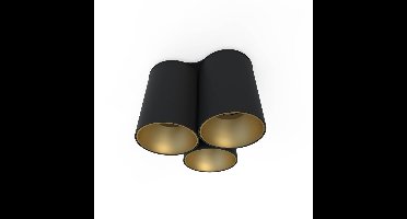 Lyora 3-lichts plafondlampEye Tone zwart met goud - 8092