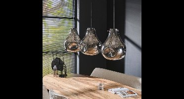 Lyora Smoke glazen hanglampDent 3-lichts - 7451/77