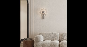 Lyora Design wandlampLavina zilvergrijs met smoke glas Ø 25cm - 120935