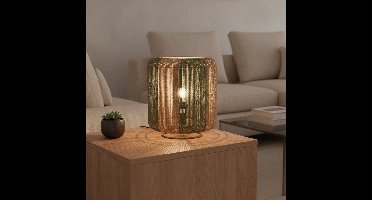 Lyora TafellampDena Ø 33cm bruin met groen - 109329