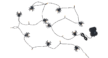 Halloween LED-lichtsnoer, IP44 (Spinnen)