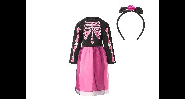 Halloween kostuum voor kinderen, schoolmeisje of skelet (122/128)
