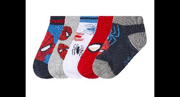 Kindersneakersocken, 5 paar (Spiderman, 19-22)