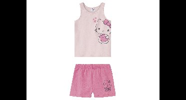 Peuter Meisjes Set, 2-delig, van zachte single-jersey kwaliteit. (Lichtroze/roze, 110/116)