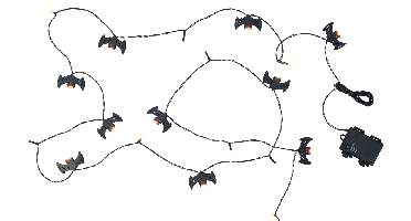 Halloween LED-lichtsnoer, IP44 (Vleermuizen)