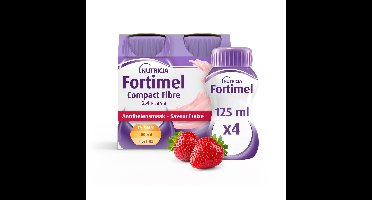 Fortimel Compact Fiber 2.4kcal Aardbei 4x125ml