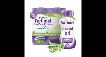 Fortimel PlantBased Protein 2kcal Romige Erwtsmaak Voedingssupplement Ondervoeding Flessen 4x200ml