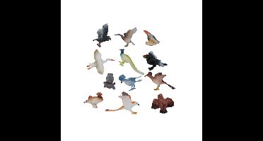12x kunststof speelgoed dieren / vogels 5-10 cm - Speelgoed dieren - Speelfiguren diertjes