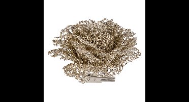 1x stuks decoratie bloemen roos champagne glitter op clip 10 cm