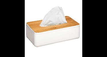 5Five Tissuedoos - tissue box - wit - kunststof - met 100x stuks papieren tissues