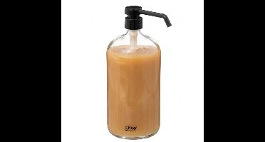5Five Zeeppompje / dispenser - glas - transparant - 900 ml - navulbaar - badkamer - keuken