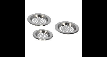 Alpina Wasbak gootsteen zeefjes - 3x - RVS