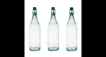 Bormioli Rocco beugelfles/weckfles - 10x - transparant - glas - 1 liter