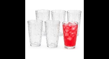 Bormioli Rocco Drinkglazen Diamonds - 6x stuks - transparant - 470 ml