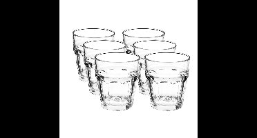 Bormioli Rocco Drinkglazen/waterglazen - 6x - transparant - 270 ml - Rock Bar style