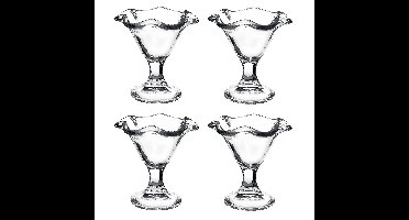 Bormioli Rocco ijs sorbet coupes - 6x stuks - op voet - glas - 240 ml - IJscoupe glazen