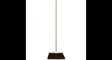 Buitenbezem - FSC hout - natuurvezel - 28 cm - 25 mm bezemsteel - 130 cm