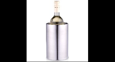 Champagne & wijnfles koeler/ijsemmer - zilver - rvs - H19 x D12 cm - Luxe stijlvolle uitvoering