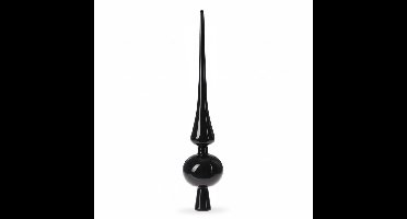 Christmas Decoration Kerstboom piek - zwart - 27 cm - kunststof - glans - Kerstversiering