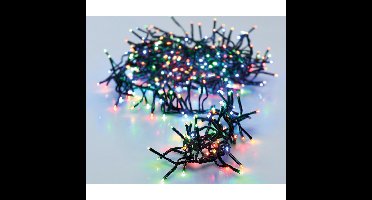 Clusterverlichting lichtsnoeren - 2x - gekleurd - 192 leds - 140 cm -zwart snoer