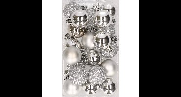 Cosy & Trendy Kerstballen - 20x - 20 st - zilver - kunststof - 3 cm