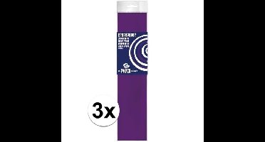 Crepe papier platte vellen - 3x - paars - 250 x 50 cm - Knutselen met papier - Knutselspullen
