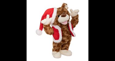 Dansende beer kerstpop - 28 cm - schudt met zijn billen - bewegende knuffel - kerstknuffel